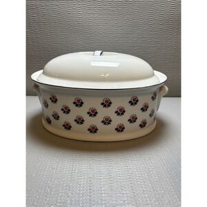 Schmid Brasserie Souleiado Print Oval Covered Casserole Dish French Provencal